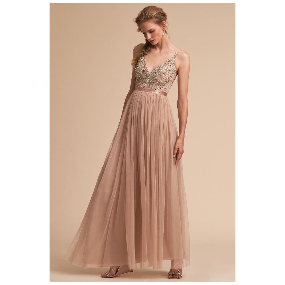 Anthropologie BHLDN Avery Dress Maxi Gown Tulle Romantic Princess Prom Wedding